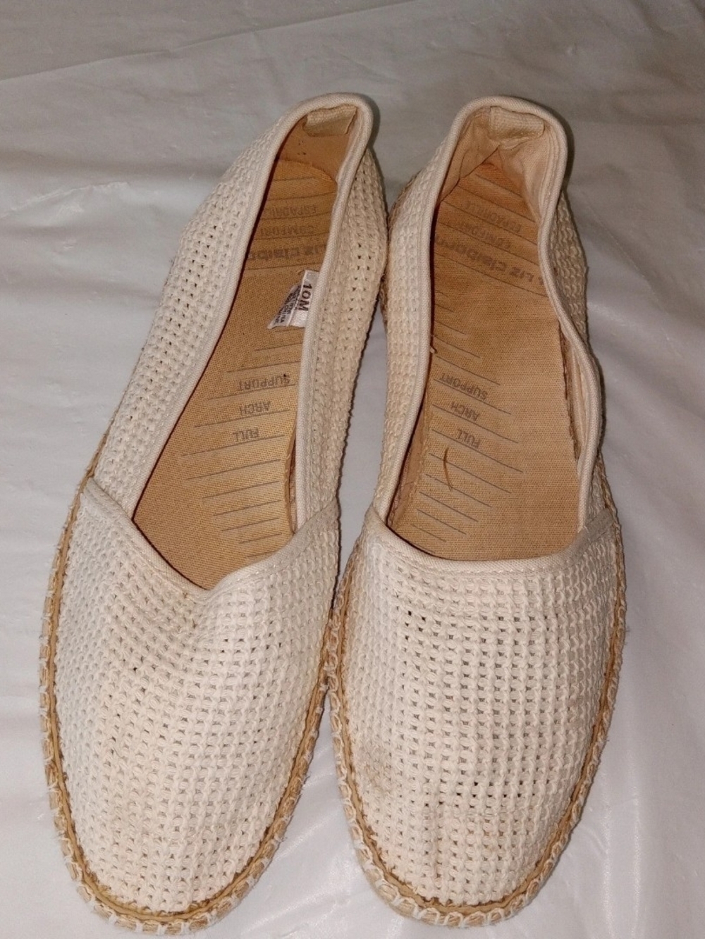 Liz Claiborne Cream Woven Espadrille Flats for Women
